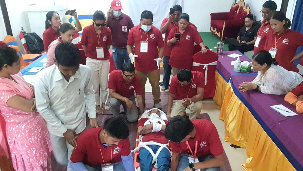 Basic first-aid training to INF staff and government health workers